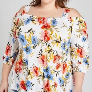 Lane Bryant Cold Shoulder Swing Tee 18/20